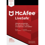 מקאפי לייב סייפ / McAfee LiveSafe - רישיון ל- מכשיר 1 ל-3 שנים
