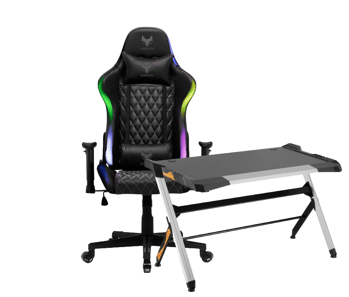 חבילת גיימינג הכוללת מושבGC65E RGB ושולחן+ARES RGB 120